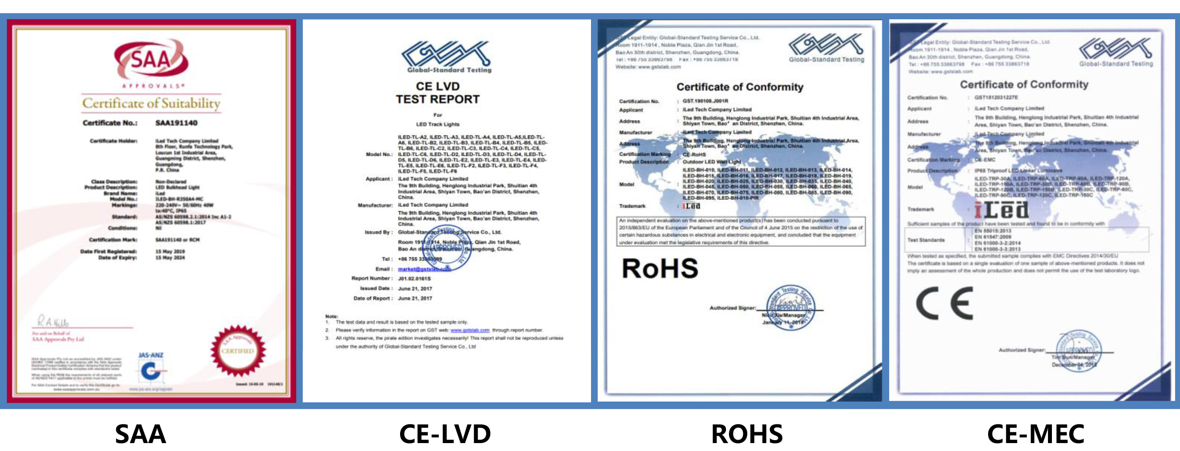 iLed Certifications of All LED Lighting